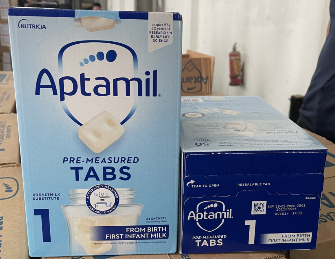 Hộp 24 thanh 24gr Sữa Aptamil Anh số 1 từ 0 - 6 tháng